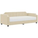 Lit de jour avec matelas crème 80x200 cm tissu vidaxl Lit de jour avec matelas crème 80x200 cm tissu vidaxl
