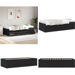Lit de jour avec tiroirs sans matelas noir 90x190 cm - lit deux places - canapé convertible - meuble ... Lit de jour avec tiroirs sans matelas noir 90x190 cm - lit deux places - canapé convertible - meuble ...