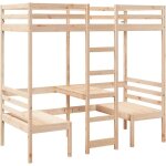 Lit mezzanine avec bureau et chaises 90x190 cm pin massif