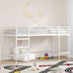 Vidaxl lit mezzanine pour enfants blanc 90 x 200 cm acier