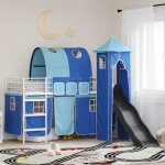 Vidaxl lit mezzanine pour enfants blanc et bleu 90 x 190 cm m�t??