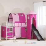 Vidaxl lit mezzanine pour enfants blanc et rose 75 x 190 cm m�t??
