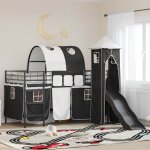 Vidaxl lit mezzanine pour enfants noir 107 x 200 cm m�t??