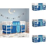 Lit mezzanine enfants avec rideaux sans matelas bleu 90x190 cm - lit mezzanine enfant - lit plateforme ... Lit mezzanine enfants avec rideaux sans matelas bleu 90x190 cm - lit mezzanine enfant - lit plateforme ...