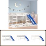 Lit mezzanine d'enfants sans matelas avec toboggan 90x190 cm - lit mezzanine enfant - lit double niveau ...