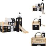 Vidaxl - lit mezzanine d'enfants avec toboggan et chelle pin 97x208 cm - lit mezzanine enfant - lit ...