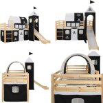 Vidaxl - lit mezzanine d'enfants avec toboggan et échelle pin 97x208 cm - lit mezzanine enfant - lit ... Vidaxl - lit mezzanine d'enfants avec toboggan et échelle pin 97x208 cm - lit mezzanine enfant - lit ...