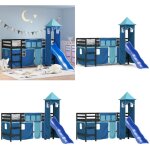 Lit mezzanine enfants avec tour sans matelas bleu 90x190 cm - lit mezzanine enfant - lit cabane - lit ... Lit mezzanine enfants avec tour sans matelas bleu 90x190 cm - lit mezzanine enfant - lit cabane - lit ...