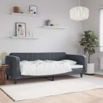 Vidaxl - lit de repos sans matelas gris fonc� 100x200 cm velours