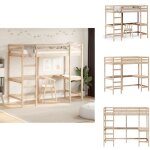 Vidaxl - lit superposé avec bureau 90x200 cm bois de pin massif - lit mezzanine - lit surélevé - lit ... Vidaxl - lit superposé avec bureau 90x200 cm bois de pin massif - lit mezzanine - lit surélevé - lit ...