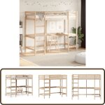 Vidaxl - lit superposé avec bureau 90x200 cm bois de pin massif - lit mezzanine - lit surélevé - lit ... Vidaxl - lit superposé avec bureau 90x200 cm bois de pin massif - lit mezzanine - lit surélevé - lit ...