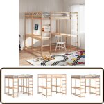 Vidaxl - lit superpos et bureau et chelle 140x200cm bois de pin massif - lit mezzanine - lit superpos ...