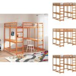 Vidaxl - lit superpos et bureau et chelle 180x200cm bois de pin massif - lit mezzanine - lit superpos ...
