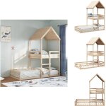 Vidaxl - lit superpos sans matelas 90x200 cm bois de pin massif - lit superpos - lit enfant - lit double ...