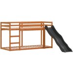 Lit superpos avec toboggan et chelle 75x190cm bois pin massif