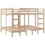 Vidaxl - lit superpos triple 140x200 / 70x140 cm bois de pin massif