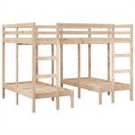 Vidaxl - lit superpos triple 140x200 / 70x140 cm bois de pin massif
