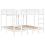 Vidaxl - lit superpos triple blanc 140x200 / 70x140 cm bois de pin massif