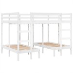Vidaxl - lit superpos triple blanc 140x200 / 70x140 cm bois de pin massif
