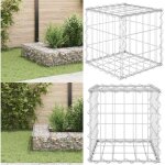 Lit sur�lev� cube � gabion fil d'acier 30x30x30 cm - jardiniere gabion - bac a planter - border fleurie ...