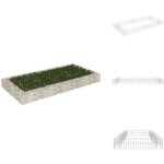 Vidaxl - lit surlev  gabion acier galvanis 200x100x20 cm - lit surlev - gabion - bordure jardin ...