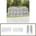Vidaxl - lit surlev  gabions arqu 200x50x100 cm fer galvanis - jardiniere en gabion - bordure jardin ...