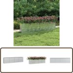 Vidaxl - lit surlev de jardin 320x40x77 cm acier galvanis argent - jardiniere metal - pot de fleurs ...