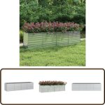 Vidaxl - lit surlev de jardin 320x80x77 cm acier galvanis argent - jardiniere metal - pot de fleurs ...