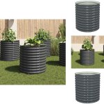 Vidaxl - lit sur�lev� de jardin 80x80x81 cm acier galvanis� gris - jardiniere exterieure - pot de fleurs ...
