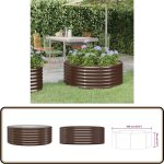 Lit surlev de jardin acier enduit de poudre marron - jardiniere surleve - bac  fleurs - pots de ...