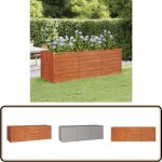 Vidaxl - lit surlev de jardin rouill 240x80x77 cm acier corten - jardiniere exterieur - pot de fleurs ...