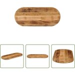 Vidaxl meuble en bois - dessus de table 110x50x2, 5cm ovale bois massif de manguier brut