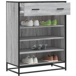 Vidaxl - meuble � chaussures sonoma gris bois d'ing�nierie et m�tal