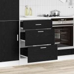 Vidaxl meuble de cuisine bas avec tiroir ch�ne noir 60 x 46 x 81, 5 cm