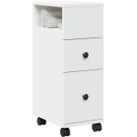 Meuble �troit de salle de bain � roulettes blanc vidaxl