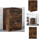 Vidaxl - meuble d'�vier ch�ne fum� 40x37x59 cm bois d'ing�nierie - meubles de salle de bain - armoire ...