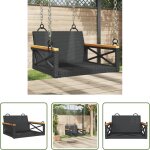 Vidaxl meuble ext�rieur - balancelle noir 63x62x40 cm r�sine tress�e