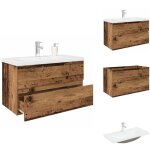 Meuble lavabo avec bassin et robinet intgrs vieux bois - meuble avec vasque intgre - meubles avec ...