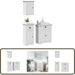 Vidaxl - meubles de salle de bain 3 pcs bodo blanc bois de pin massif