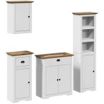 Vidaxl - meubles de salle de bain 4 pcs bodo blanc bois de pin massif