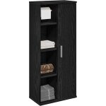 Vidaxl - meuble de salle de bain avec porte - rouleau noir 39x22x90 cm