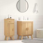 Vidaxl - meuble sous �vier marron 114 x 43 x 73. 5 cm bois de pin massif