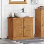 Vidaxl - meuble sous vier avec porte vigo marron miel 67. 5 x 34 x 59 cm