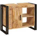 Vidaxl - meuble sous - vasque de salle de bain bois de mangue massif, fer