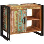 Vidaxl - meuble sous - vasque de salle de bain bois r�cup�r� massif, fer
