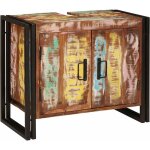 Vidaxl - meuble sous - vasque de salle de bain bois r�cup�r� massif, fer