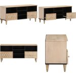 Meuble tv 100x33x46 cm bois massif de manguier - meubles tv - meuble tv - support tv - unit tv - meuble ...