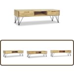 Vidaxl - meuble tv 120x35x35 cm teck massif - meubles tv - meuble tv colonial - meuble tv teck - meubles ...