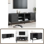 Vidaxl - meubles tv 2 pcs noir 68x39x50, 5 cm acier - meuble tv industriel - meuble téléviseur - rangement ... Vidaxl - meubles tv 2 pcs noir 68x39x50, 5 cm acier - meuble tv industriel - meuble téléviseur - rangement ...