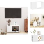 Vidaxl - meuble tv blanc 60x24x32 cm bois d'ingnierie - meubles tv - meuble tv blanc - meuble rangement ...